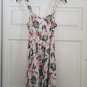 Speechless Tropical Floral Dress in Pink and Green